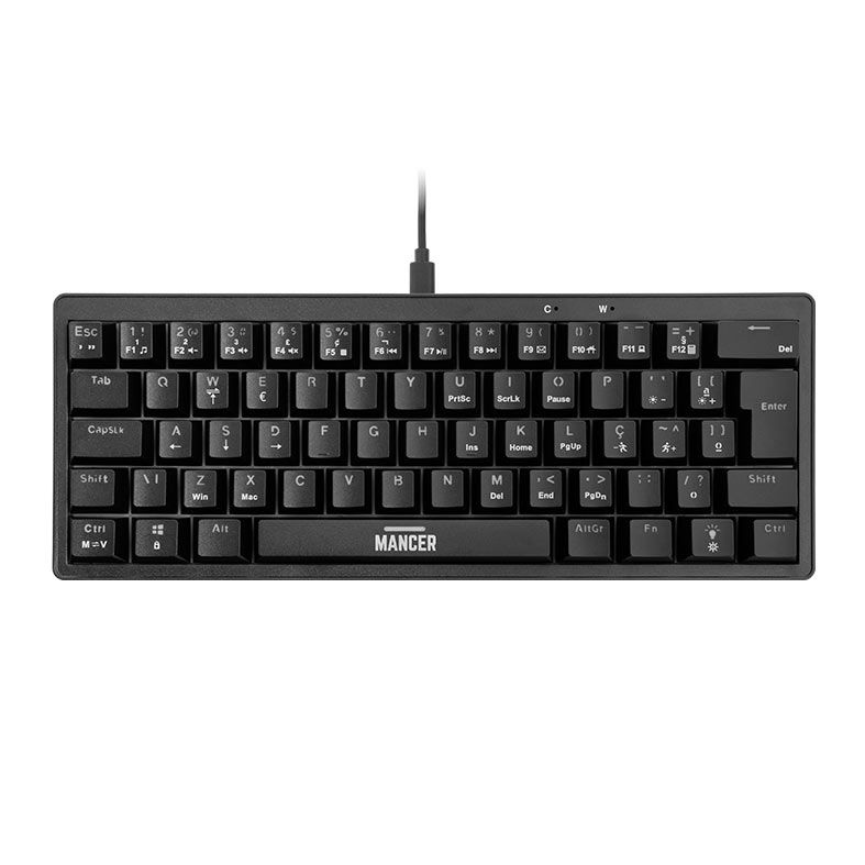Teclado Mecanico Mancer Zarion, Rainbow, ABNT2, Switch Vermelho, Preto, MCR-ZRN-RBW01