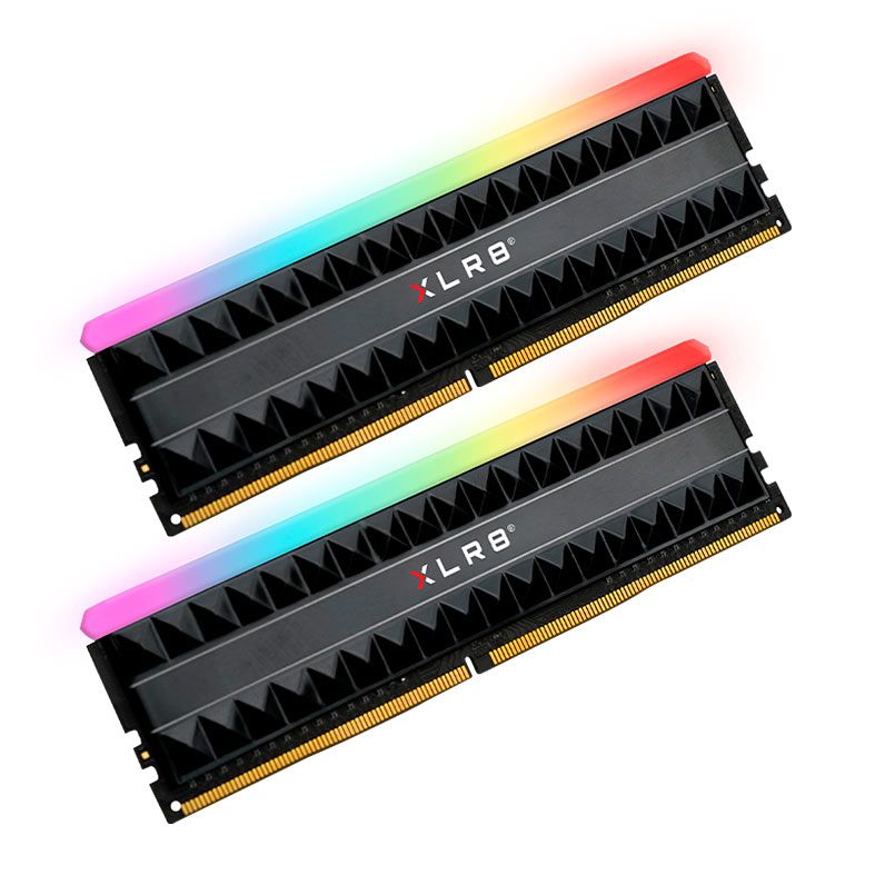 Memoria PNY XLR8 Gaming REV RGB, 16GB (2x8GB), DDR4, 3200MHz, C16, Preta, MD16GK2D4320016X2RGB