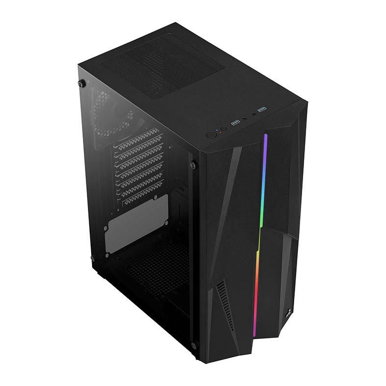 Gabinete AeroCool Mecha RGB Vidro Temp Preto, MECHA-G-BK-v1