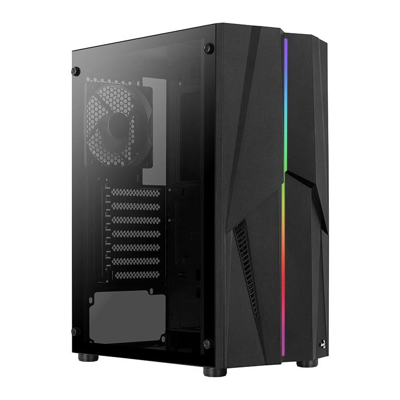 Gabinete AeroCool Mecha RGB Vidro Temp Preto, MECHA-G-BK-v1