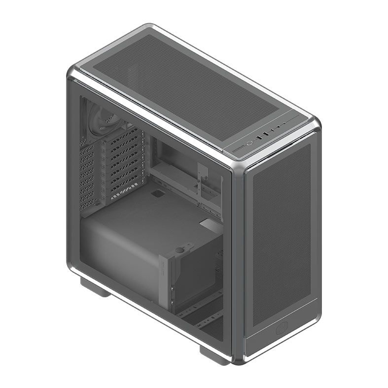 Gabinete Gamer Cooler Master Masterframe 600 Mesh, ARGB, Mid-Tower, Com 3 Fans, Prata, MF600M-SGNN-S01
