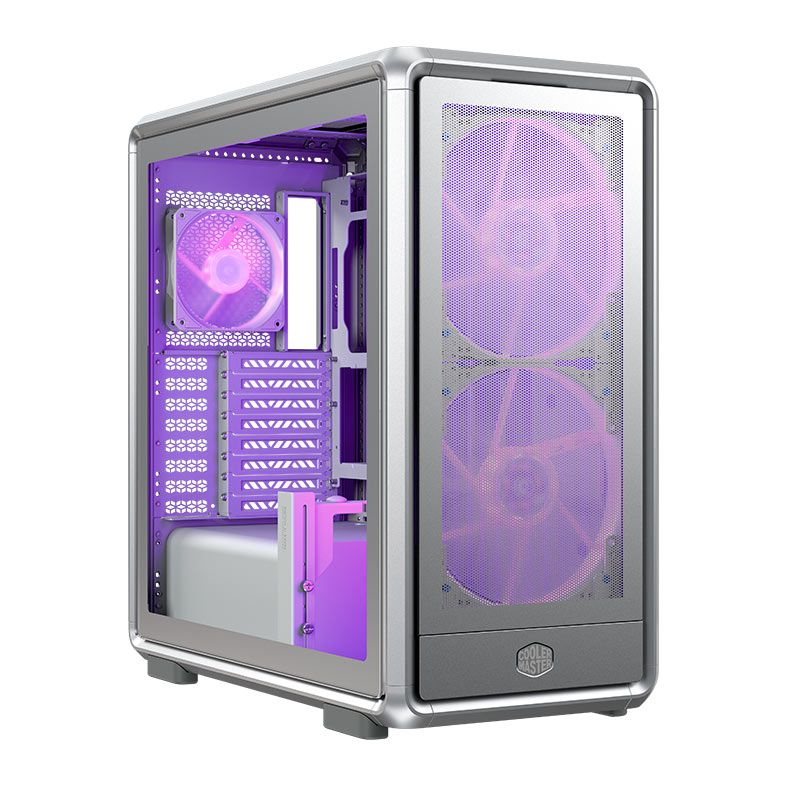 Gabinete Gamer Cooler Master Masterframe 600 Mesh, ARGB, Mid-Tower, Com 3 Fans, Prata, MF600M-SGNN-S01