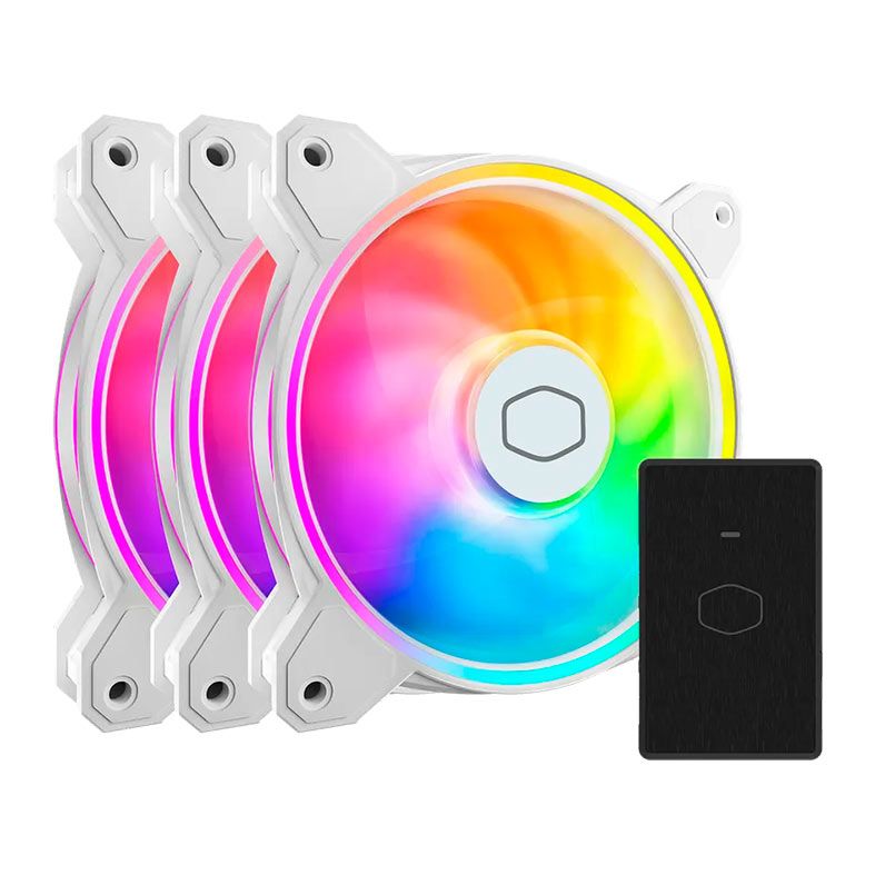 Kit Ventoinhas Cooler Master MF120 Halo 2, ARGB, 3x120mm, Branco, MFL-B2DW-213P2-R2