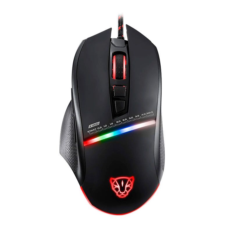 Mouse Gamer Motospeed V10, RGB, 6400DPI, 7 Botoes, Preto, MG-V10-BK-WW