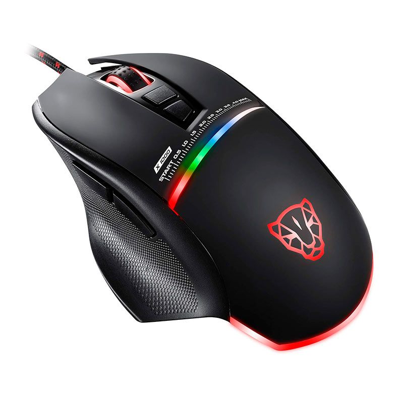 Mouse Gamer Motospeed V10, RGB, 6400DPI, 7 Botoes, Preto, MG-V10-BK-WW