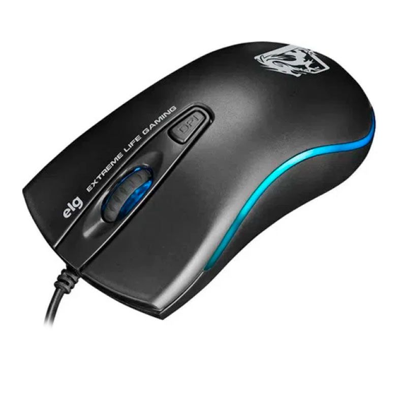 Mouse Gamer Elg DRAGON WAR, 2400DPI, Led 7 cores, Preto, MGDW