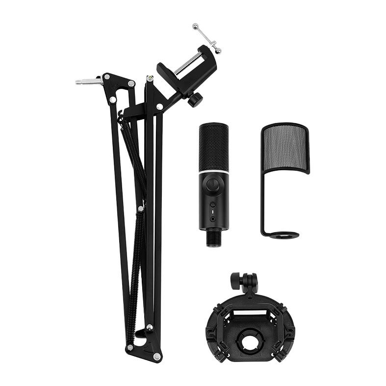 Microfone Streamplify Mic Arm, RGB, USB, Preto, MIC-48-RGB-MA-BK