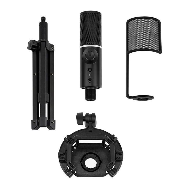 Microfone Streamplify Tripad, USB, RGB, Preto, MIC-48-RGB-TP-BK