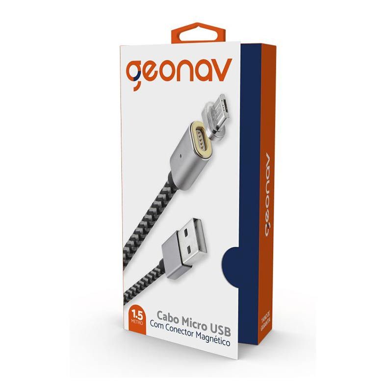 Cabo Micro USB Geonav Conector Magnetico 1,5m, MIC15MG