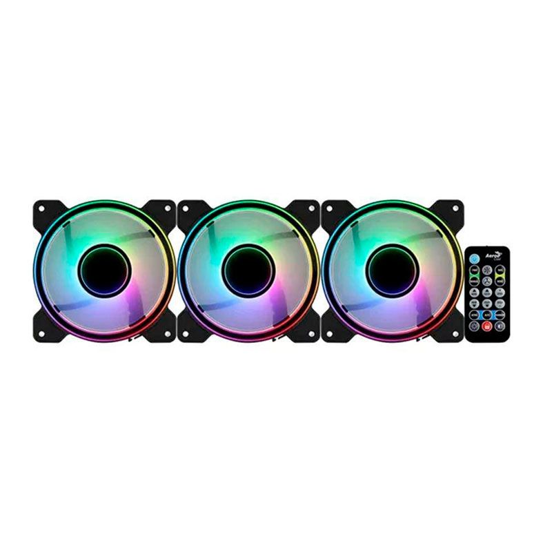 Kit Ventoinha Aerocool Mirage 12 Pro, 3x120mm, ARGB, MIRAGE12PRO-ARGB