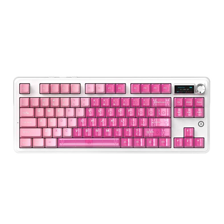 PRE VENDA - Teclado Mecanico Ajazz MK87, RGB, Switch Pitayaswitch, Tri-Mode, Transparent/White/Pink, MK87-TP