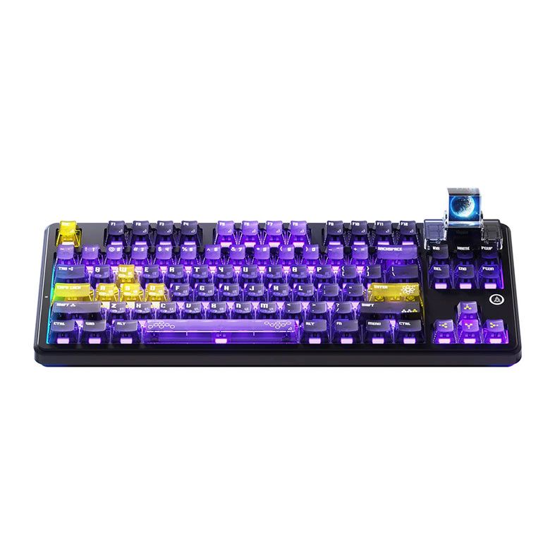 PRE VENDA - Teclado Mecanico Ajazz MK87, RGB, Switch Litchi, Tri-Mode, Purple Yellow, MK87-TPY
