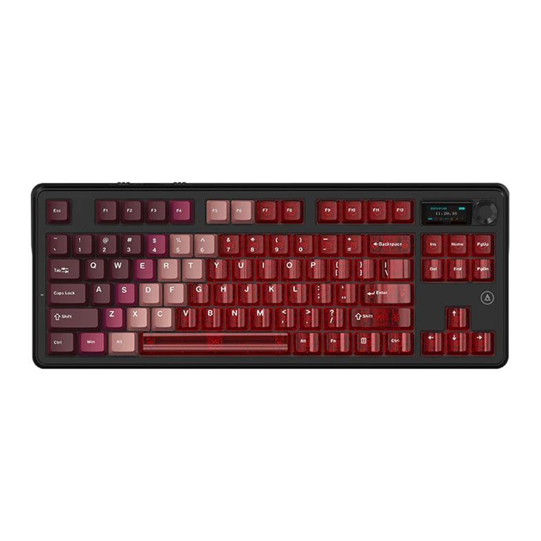 PRE VENDA - Teclado Mecanico Ajazz MK87, RGB, Switch Pitayaswitch, Tri-Mode, Transparent/Black/Red, MK87-TR