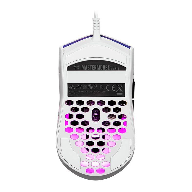 Mouse Gamer Cooler Master MM711 RGB 16000DPI Branco, MM-711-WWOL1