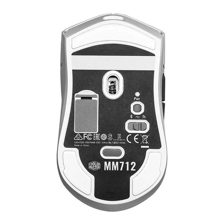 Mouse Gamer Cooler Master MM712, Wireless, RGB, 19000DPI, 6 Botoes, Branco Fosco, MM-712-WWOH1