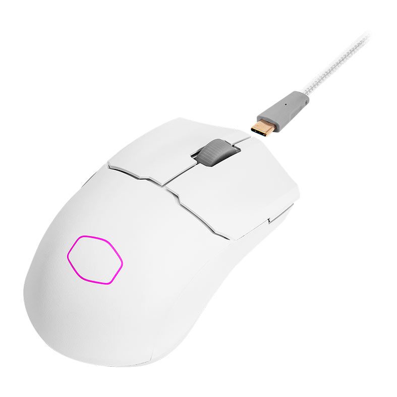 Mouse Gamer Cooler Master MM712, Wireless, RGB, 19000DPI, 6 Botoes, Branco Fosco, MM-712-WWOH1