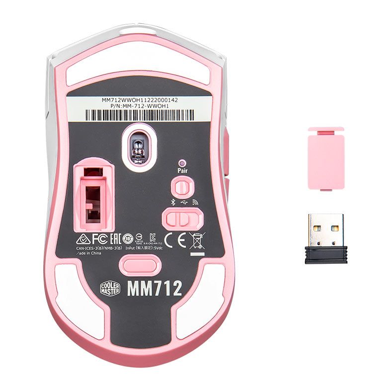 Mouse Gamer Cooler Master MM712 Sakura Edition, RGB, 19000 DPI, 6 Botoes, Branco, MM-712-WWOH2