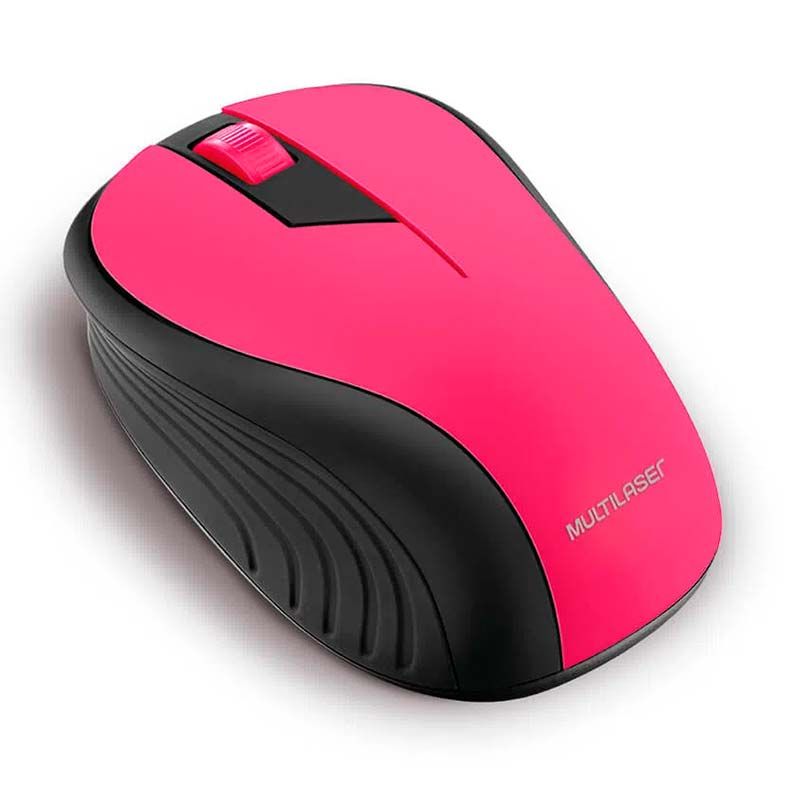 Mouse Multi 1200DPI Wireless Preto/Rosa, MO214