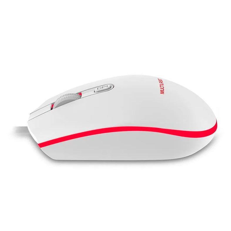 Mouse Gamer Multi, Led 7 Cores, 2400 DPI, Branco, MO299