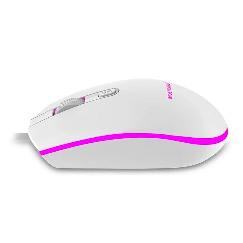 Mouse Gamer Multi, Led 7 Cores, 2400 DPI, Branco, MO299