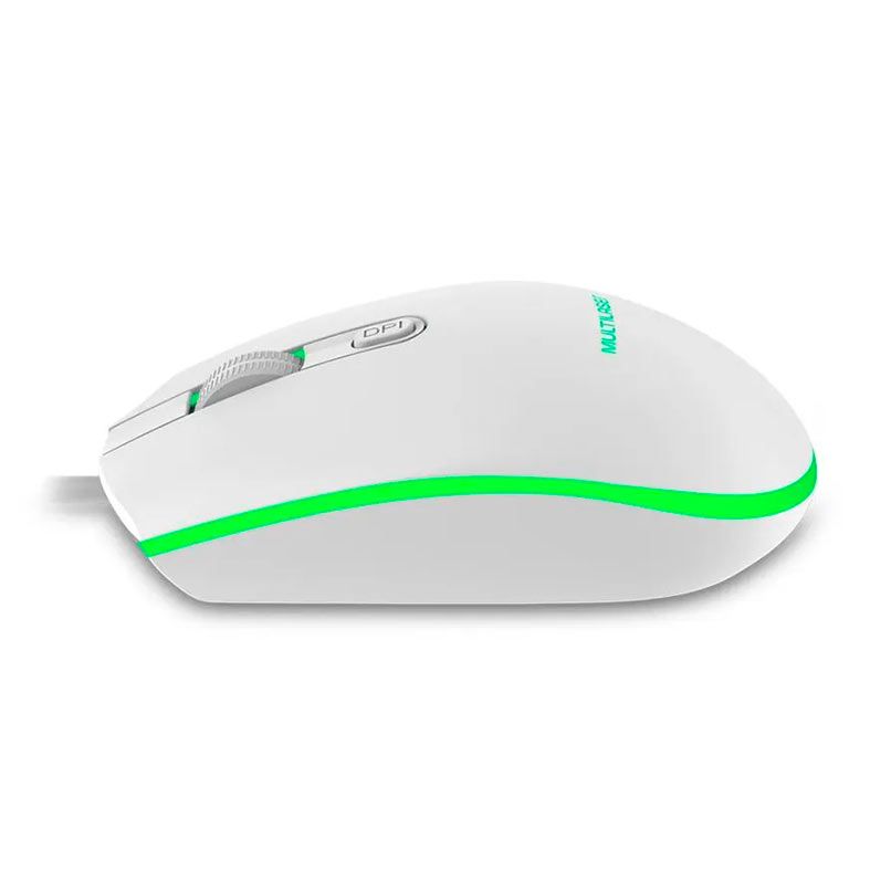 Mouse Gamer Multi, Led 7 Cores, 2400 DPI, Branco, MO299
