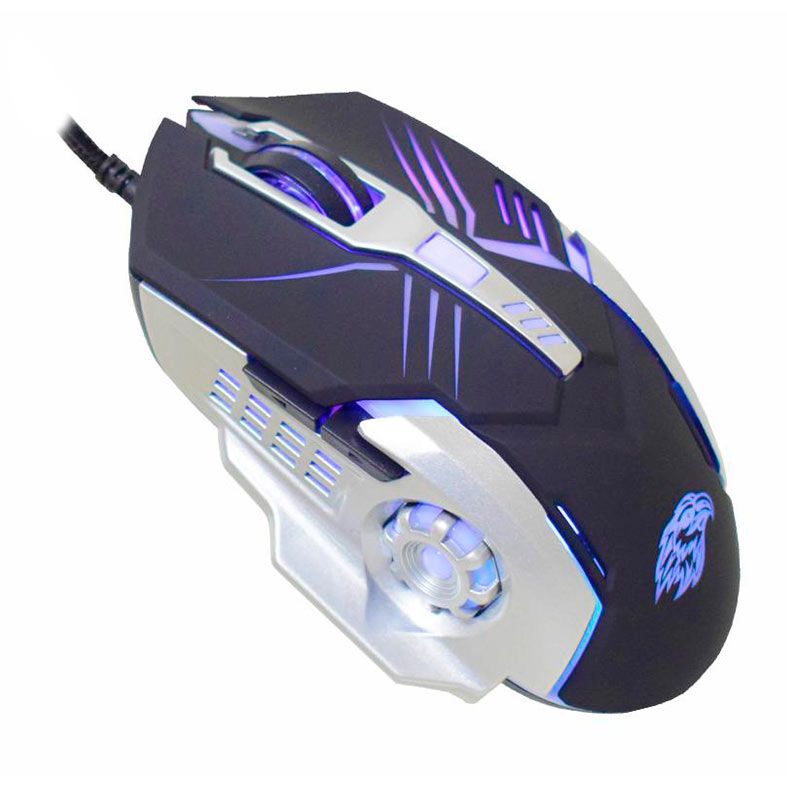 Mouse Gamer K-MEX MO-T436, Led Automatico, 2400DPI, 6 Botoes, Preto e Branco, MOT436UF0010B1X