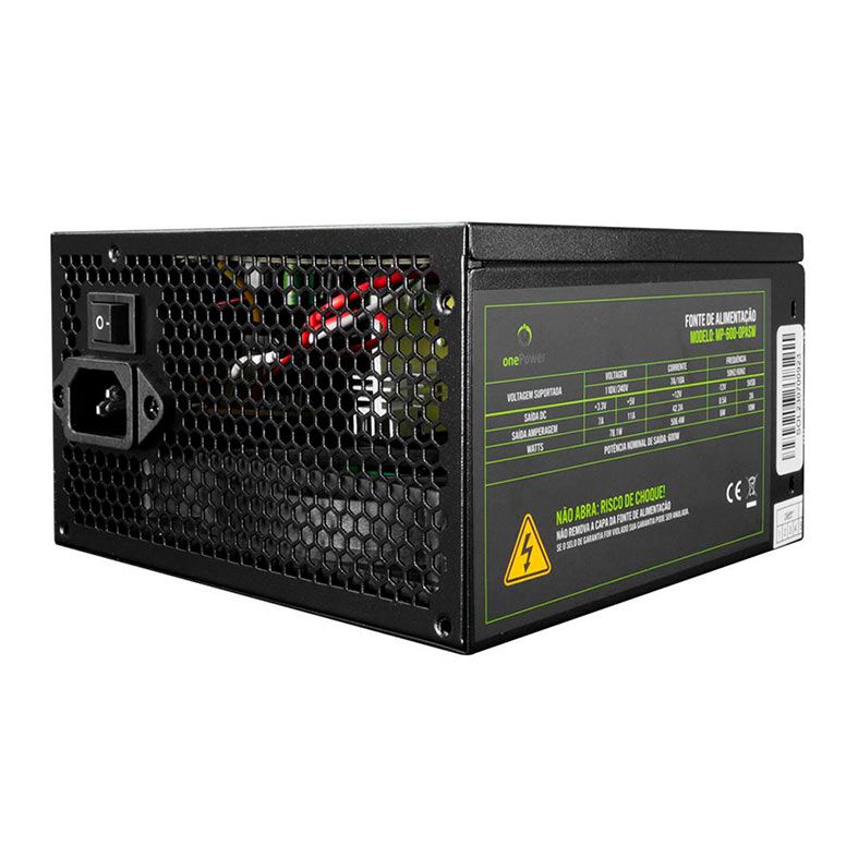 Fonte one Power, 600W, Preta, MP-600-OPASW