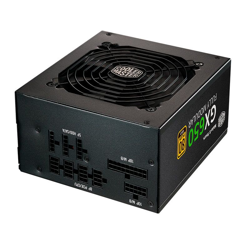 Fonte Cooler Master GX650 Gold, 650W, Full-Modular, 80 Plus Gold, Preto, MPE-6501-AFAAG-W1