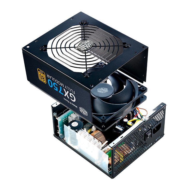 Fonte Cooler Master GX750 Gold, 750W, Full Modular, 80 Plus Gold, Preto, MPE-7501-AFAAG-W1