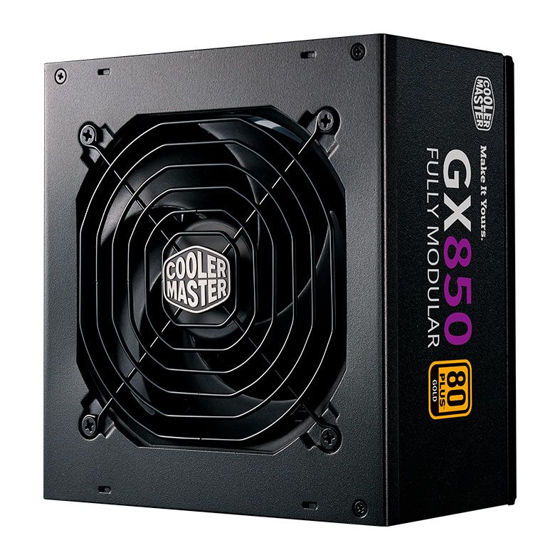 Fonte Cooler Master GX850 Gold, 850W, Full Modular, 80 Plus Gold, Preto, MPE-8501-AFAAG-W1