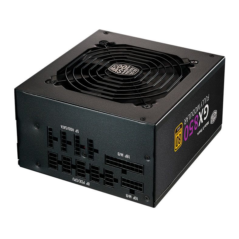 Fonte Cooler Master GX850 Gold, 850W, Full Modular, 80 Plus Gold, Preto, MPE-8501-AFAAG-W1