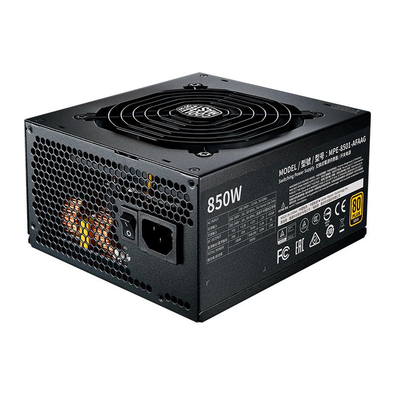 Fonte Cooler Master MWE 850 Gold V2, 850W, Full Modular, 80 Plus Gold, Preto, MPE-8501-AFAAG-WO