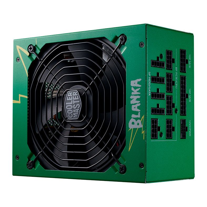 Fonte Cooler Master MWE Gold V2 1050 Street Fighter 6 Blanka, 1050W, PCI-e 5.0, Full Modular, 80 Plus Gold, Verde, MPE-A501-AFCAG-3VWO