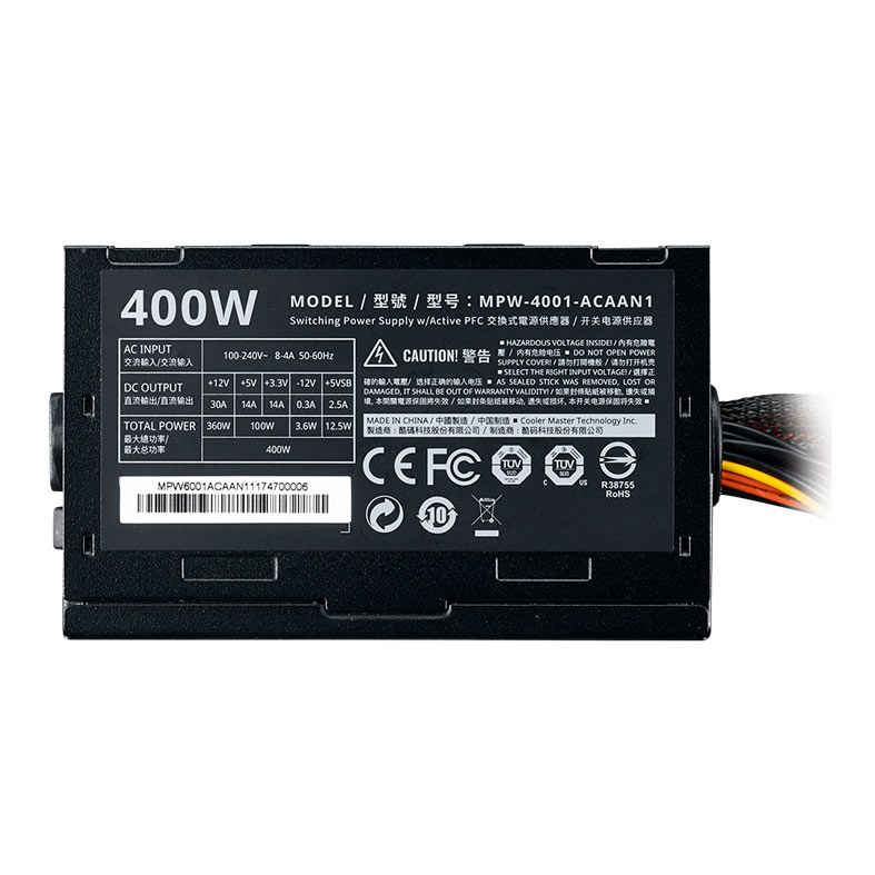Fonte Cooler Master Elite 400 v3, 400W, Preta, MPW-4001-ACAAN1-US