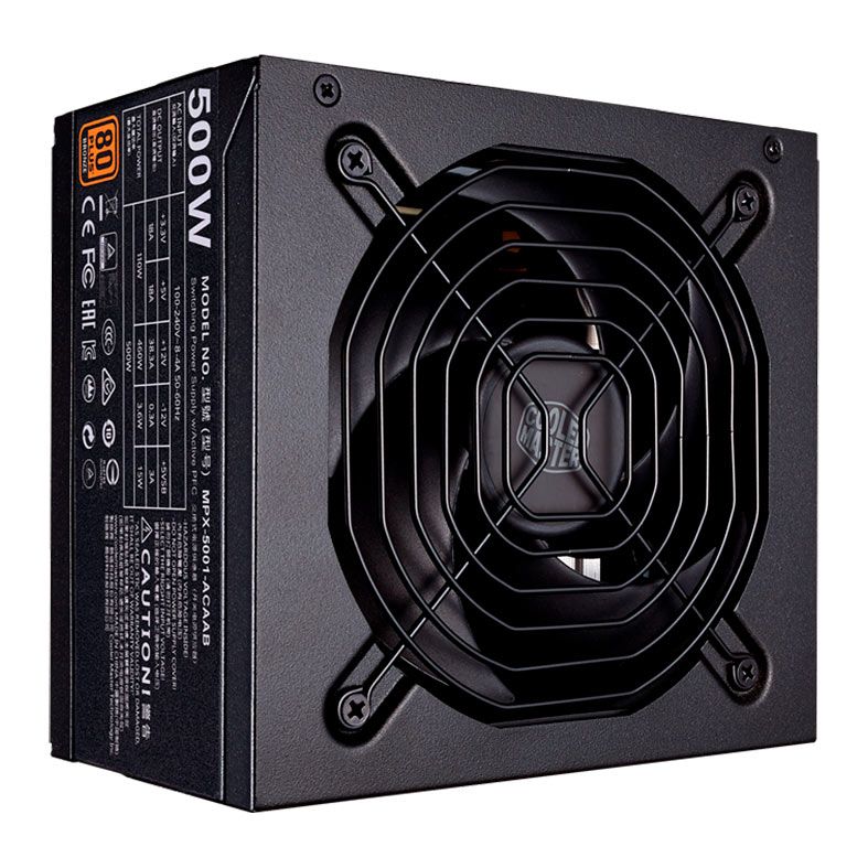 Fonte Cooler Master MWE 500, 500W, 80 Plus Bronze, Preto, MPX-5001-ACAAB-US