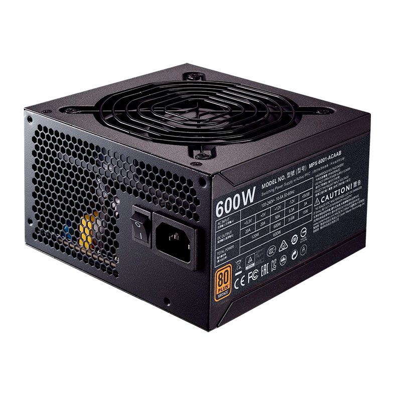 Fonte Cooler Master MWE 600, 600W, 80 Plus Bronze, Preto, MPX-6001-ACAAB-US