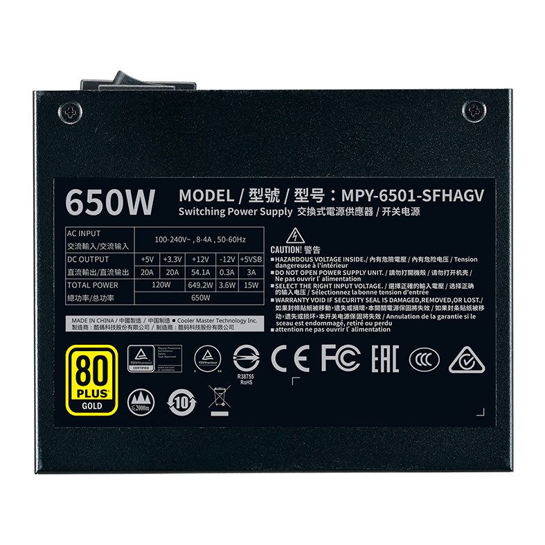 Fonte Cooler Master V650 SFX Gold, 650W, Full Modular, 80 Fonte Cooler Master V650 SFX Gold, 650W, Full Modular, 80