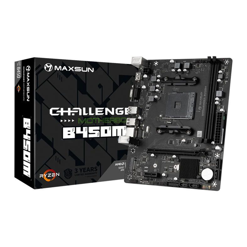 Placa Mae Maxsun Challenger B450M, DDR4, Socket AMD AM4, M-ATX, Chipset AMD B450, MS-CHALLENGER-B450M
