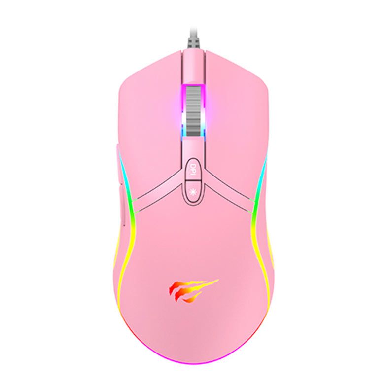 Mouse Gamer Havit Gamenote MS1026, RGB, 6400DPI, 7 Botoes, Rosa, HVMS-MS1026-PK