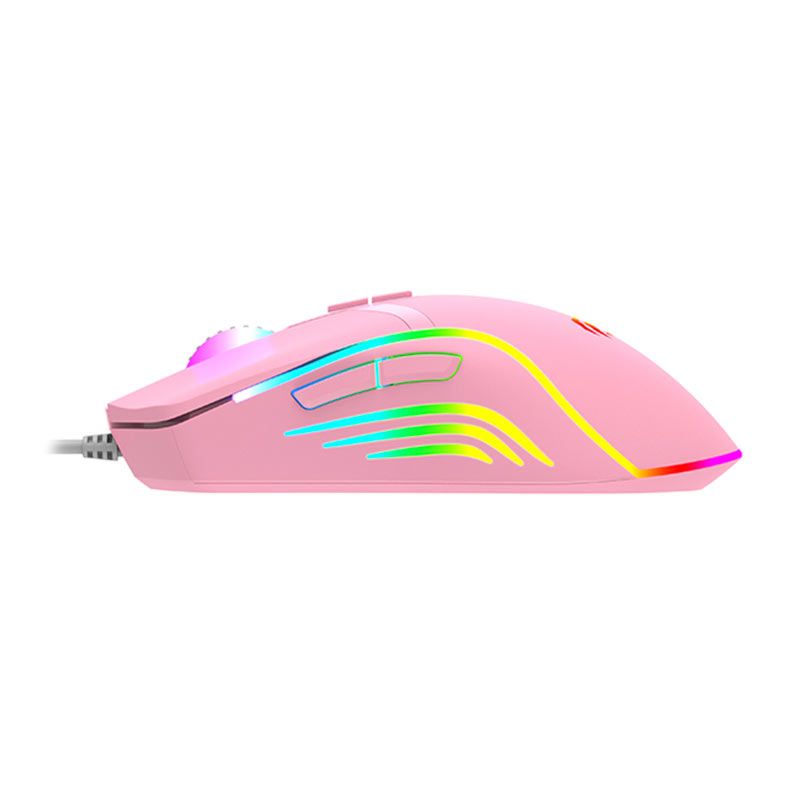 Mouse Gamer Havit Gamenote MS1026, RGB, 6400DPI, 7 Botoes, Rosa, HVMS-MS1026-PK