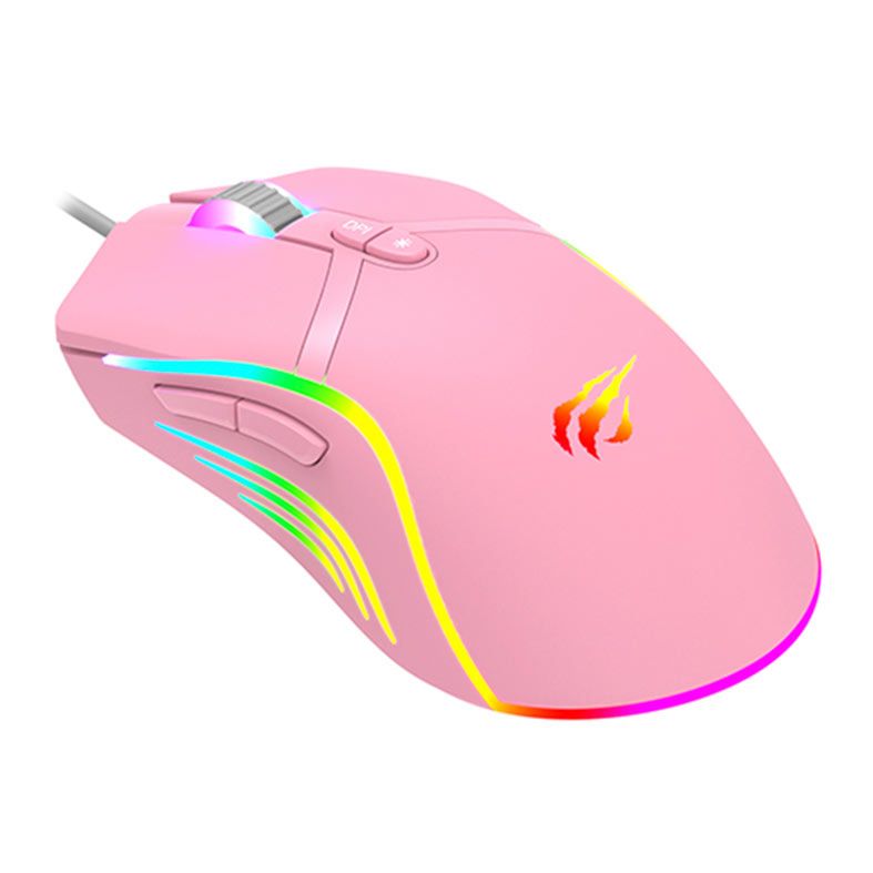 Mouse Gamer Havit Gamenote MS1026, RGB, 6400DPI, 7 Botoes, Rosa, HVMS-MS1026-PK