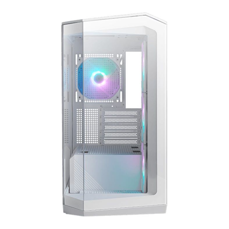 Gabinete Gamer MSI MAG Pano M100R PZ, ARGB, Mid-Tower, Lateral de Vidro, Com 4 Fans, Branco, 306-7G24W24-809