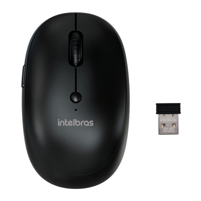 Mouse Wireless Intelbras MSI 100, 2400DPI, Preto, MSI100-PRETO