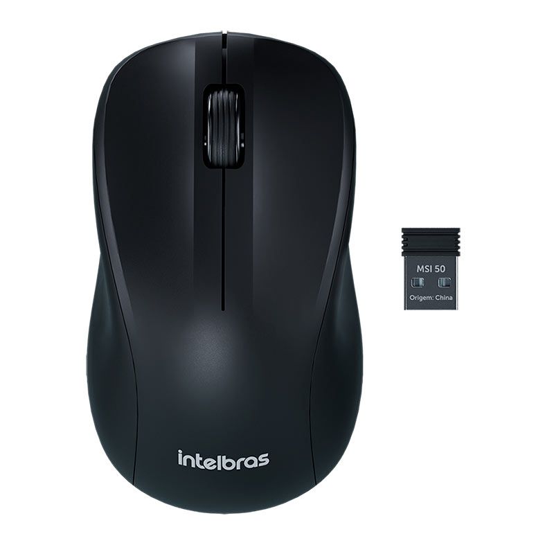 Mouse Intelbras MSI 50, 1200DPI, Wireless, 3 Botoes, Preto, MSI50