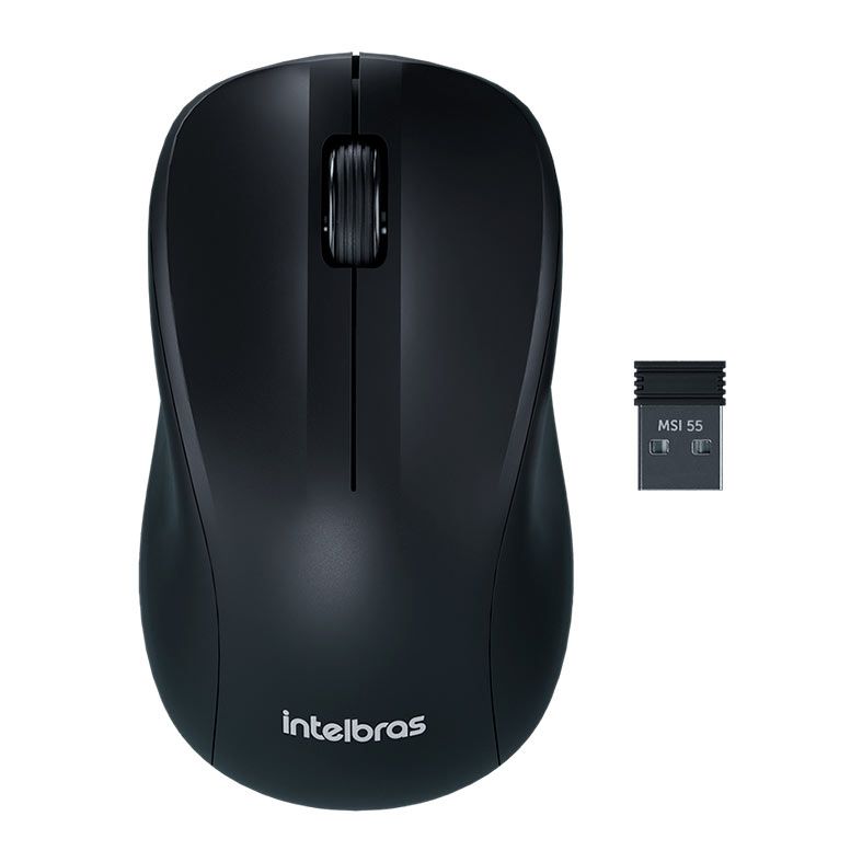 Mouse Wireless Intelbras MSI 55, 1600DPI, Preto, MSI55-PRETO