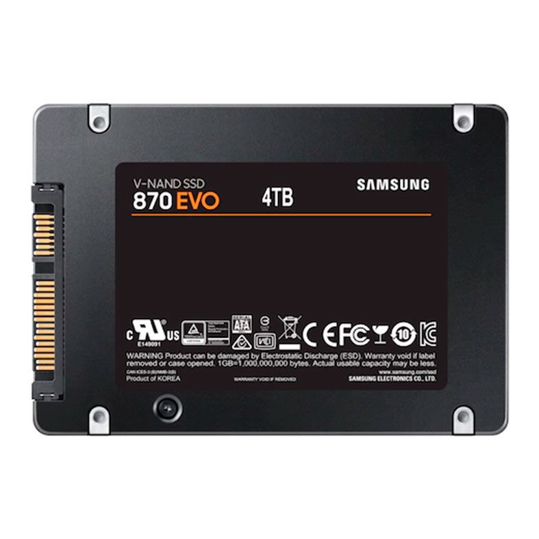 SSD Samsung 870 EVO, 4TB, 2.5, Sata III 6GB/s, Leitura 560 MB/s, Gravacao 530 MB/s, MZ-77E4T0