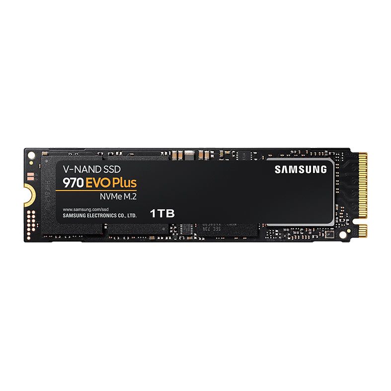 SSD Samsung 970 EVO Plus, 1TB, M.2 2280, PCIe NVMe, Leitura 3500 MB/s, Gravacao 3.300 MB/s, MZ-V7S1T0