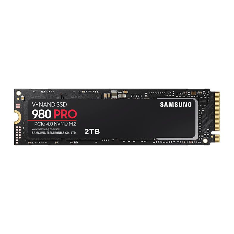 SSD Samsung 980 PRO, 2TB, M.2 2280, PCIe NVMe, Leitura 7000 MB/s, Gravacao 5100MB/s, MZ-V8P2T0
