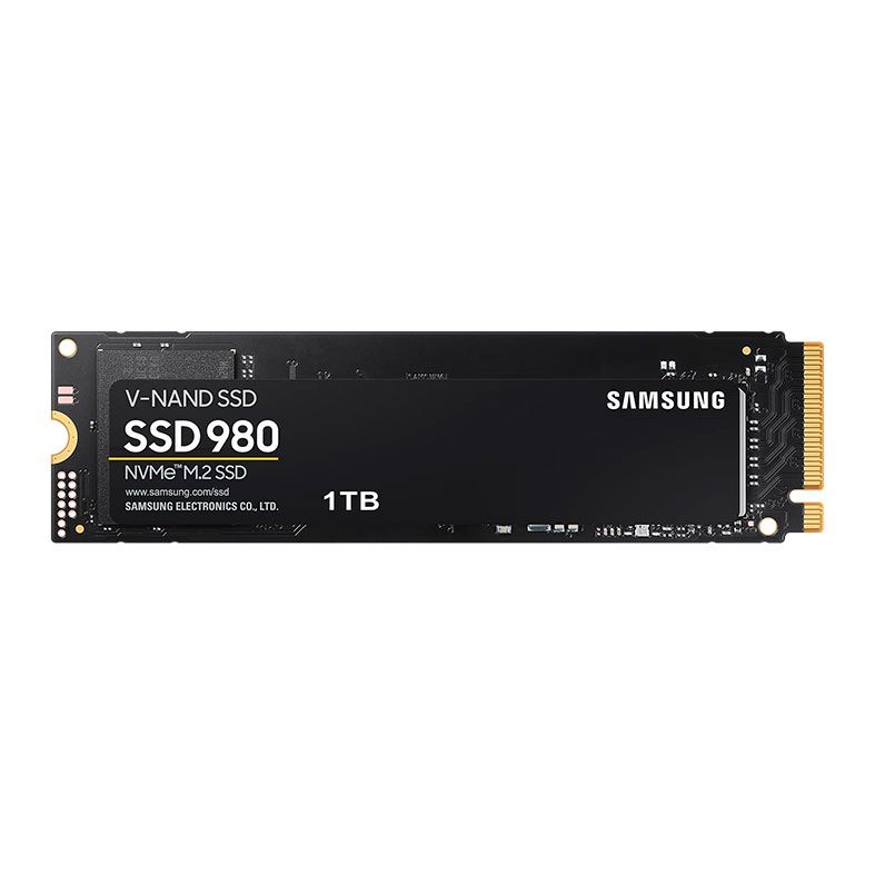 SSD Samsung 980, 1TB, M.2 2280, PCIe NVMe, Leitura 3500 MB/s, Gravacao 3000 MB/s, MZ-V8V1T0BW