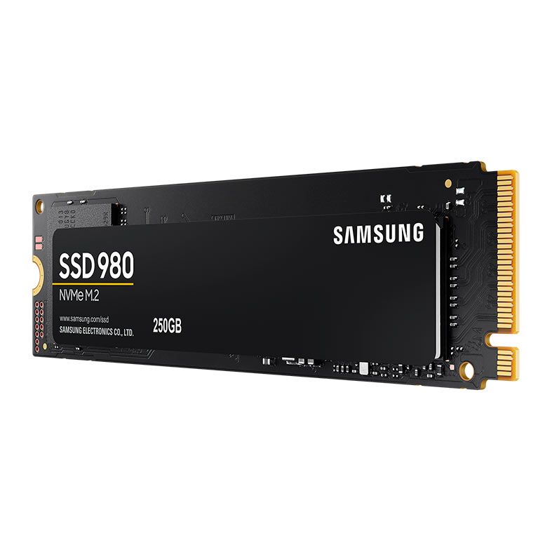 SSD Samsung 980, 250GB, M.2 2280, PCIe NVMe, Leitura 2900 MB/s, Gravacao 1300 MB/s, MZ-V8V250BW
